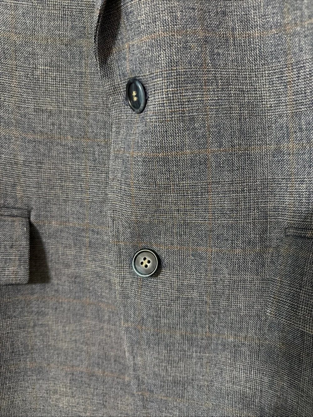 Men's Gray Blue Two-Piece Tailored Suit Jacket & Trousers